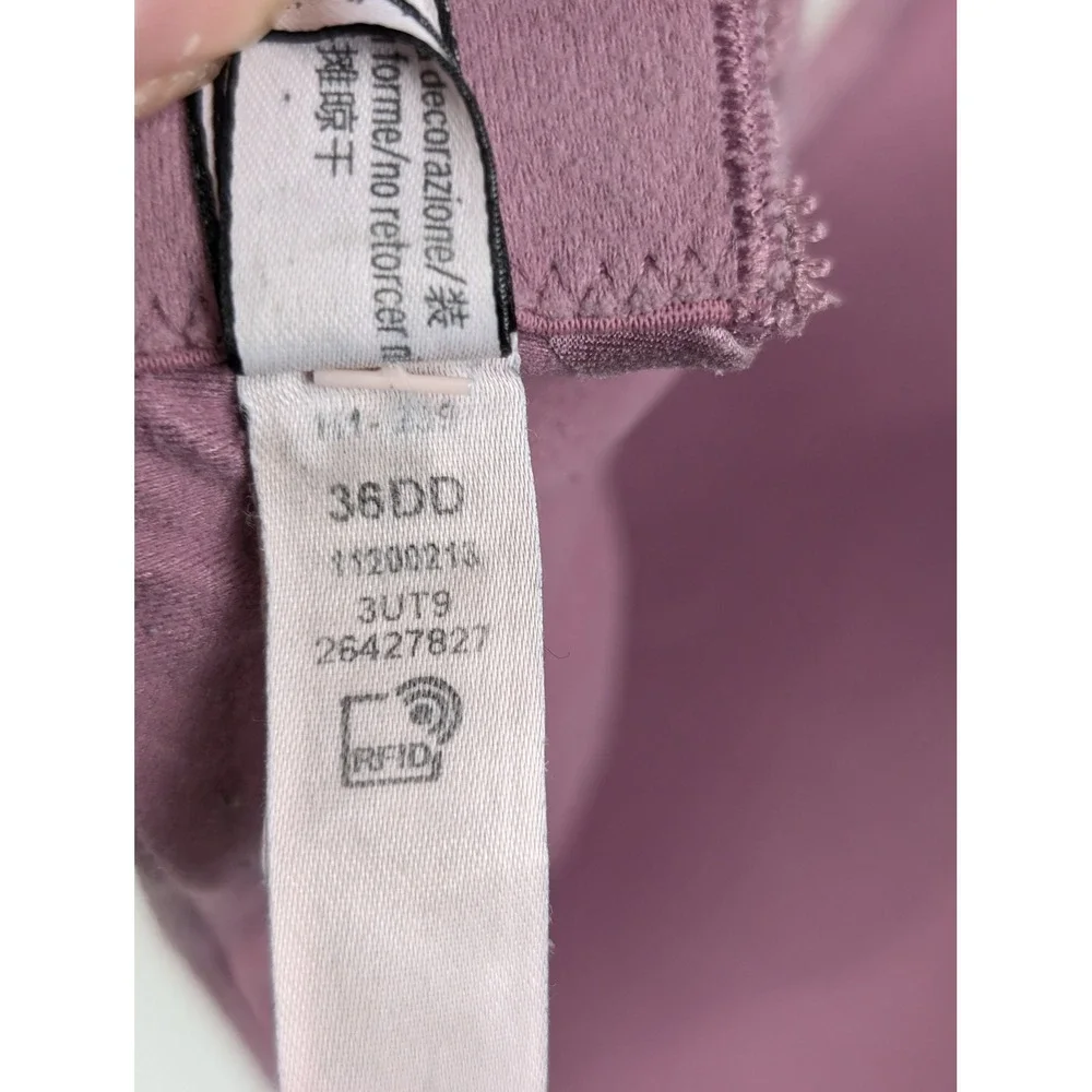Victorias Secret Body by Victoria Lined Demi Bra 36DD Mauve Purple Floral Lace